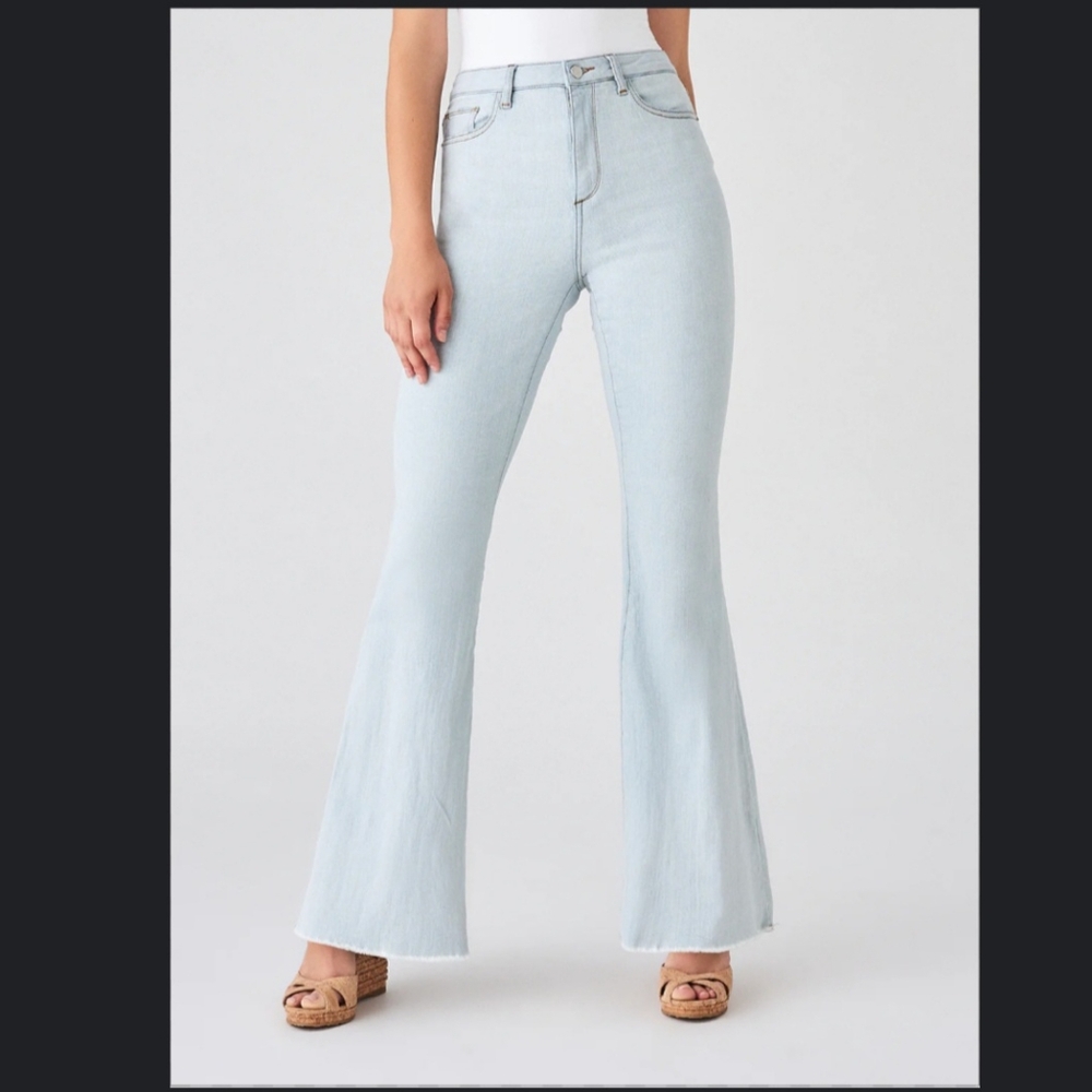 DL1961 Rachel High Rise Bell Bottom Jeans W28 Ojai Light Blue